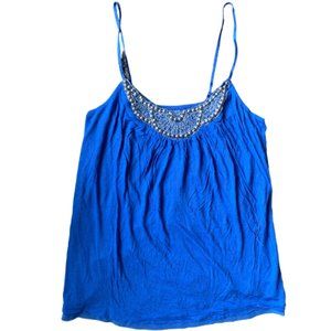Blue beaded tank top